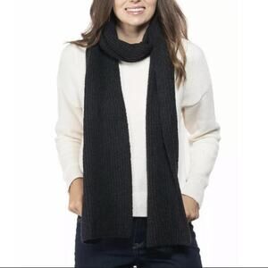 Style & CO Super Cozy Black Ribbed Knit Scarf One Size